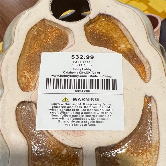 Hobby Lobby Cream Ceramic Pumpkin Decor - Picture 4 of 4